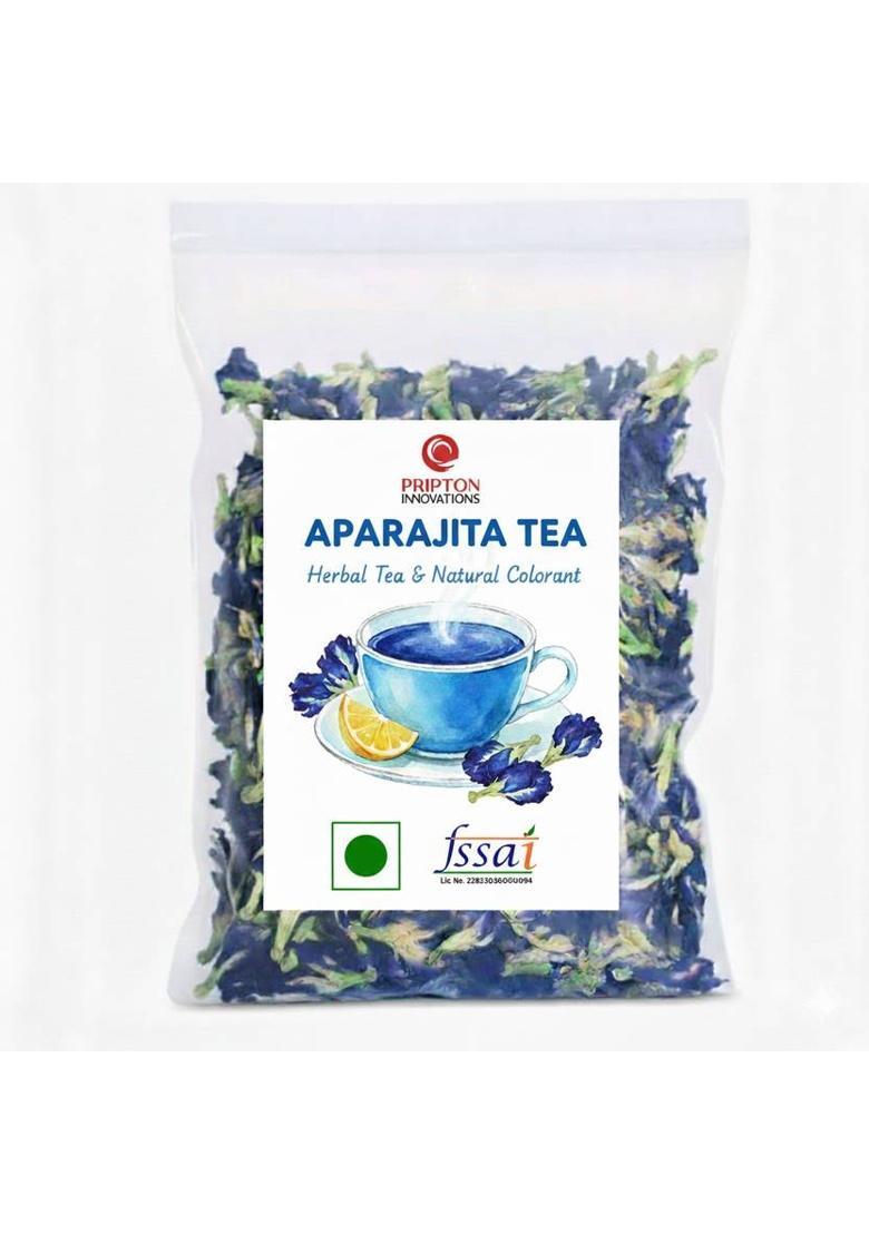 Pripton Blue Butterfly Pea Tea, Dried Tea For Glowing Skin And Stress Relief Natural Herbal Tea Pouch (50 G)