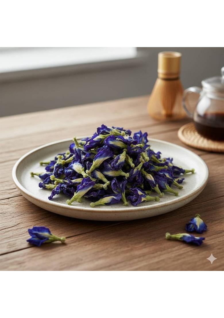 Pripton Blue Butterfly Pea Tea, Dried Tea For Glowing Skin And Stress Relief Natural Herbal Tea Pouch (50 G)