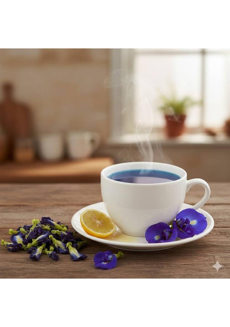 Pripton Blue Butterfly Pea Tea, Dried Tea For Glowing Skin And Stress Relief Natural Herbal Tea Pouch (50 G)