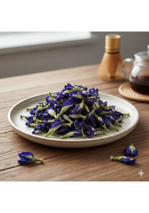 Pripton Blue Butterfly Pea Tea, Dried Tea For Glowing Skin And Stress Relief Natural Herbal Tea Pouch (50 G)