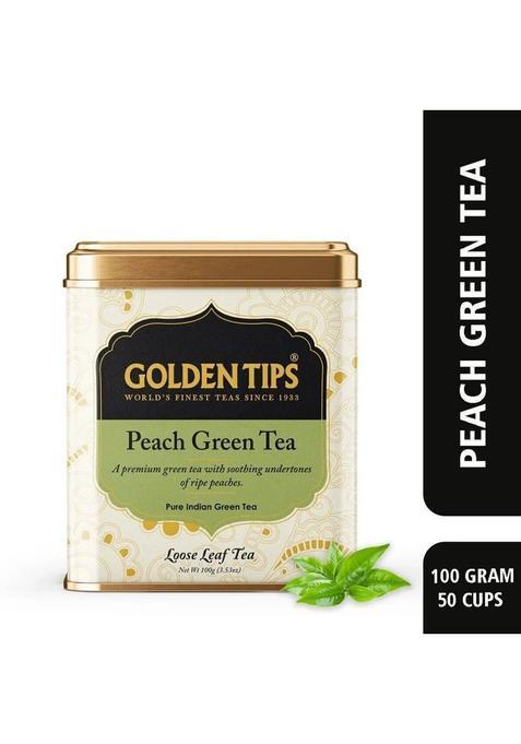 Golden Tips Premium Darjeeling Full Loose Leaves Peach Green Tea Tin (100 G)