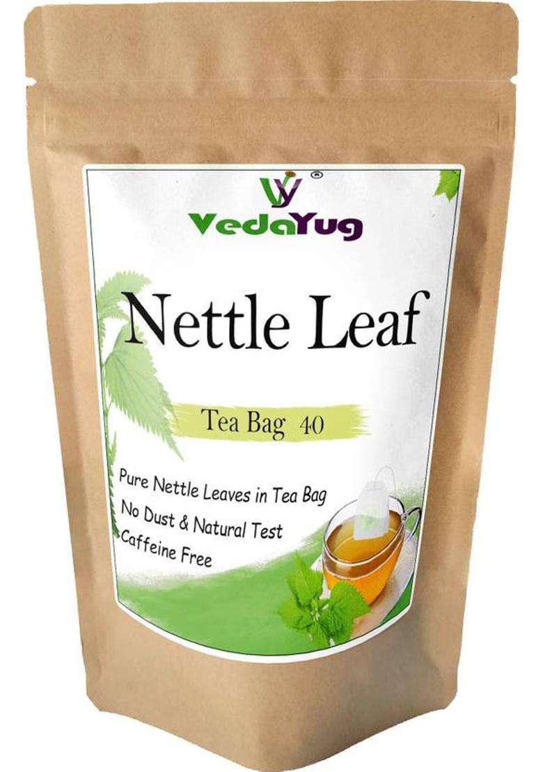 Vy Vedayug Nettle Leaf Tea 40 Eco-Friendly Tea Bags / Himalayan Stinging Nettle 100% Herbs Herbal Tea Bags Pouch&nbsp;&nbsp;(40 Bags) - Indya