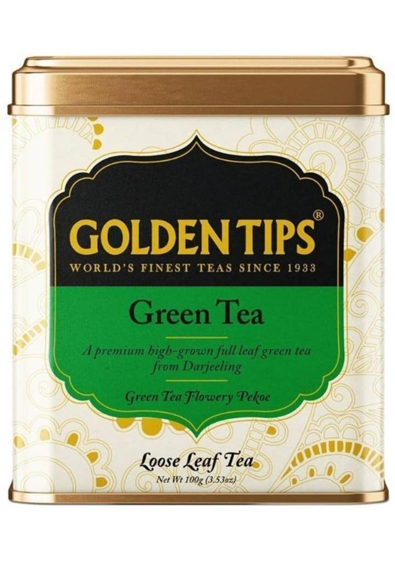 Golden Tips Premium Darjeeling High Grown Loose Leaf Unflavoured Green Tea Tin (100 G)