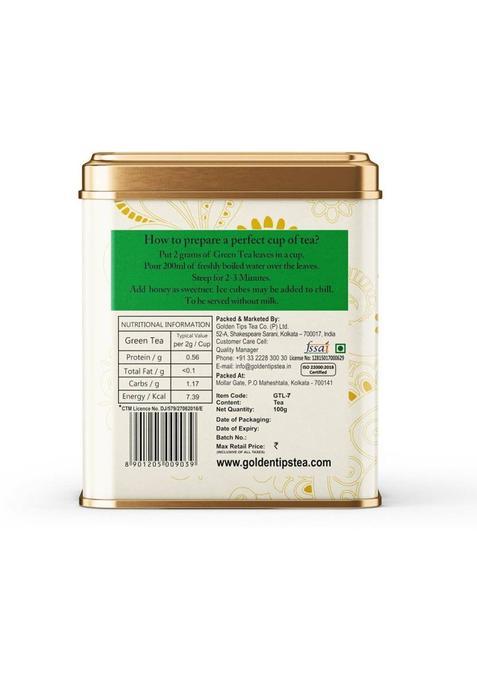 Golden Tips Premium Darjeeling High Grown Loose Leaf Unflavoured Green Tea Tin (100 G)