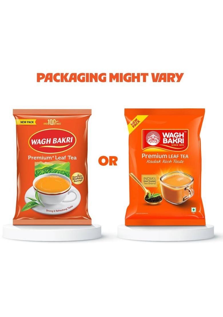 Waghbakri Wagh Bakri Premium Assam Leaf Tea Bold, Aromatic Kadak Chai Tea Pouch (250 G)