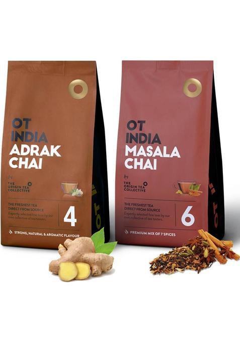 Ot India Adrak Chai & Masala Chai | Ginger Tea & Premium Mix Of 7 Spices Tea Ginger, Spices Tea Pouch (2 X 250 G)