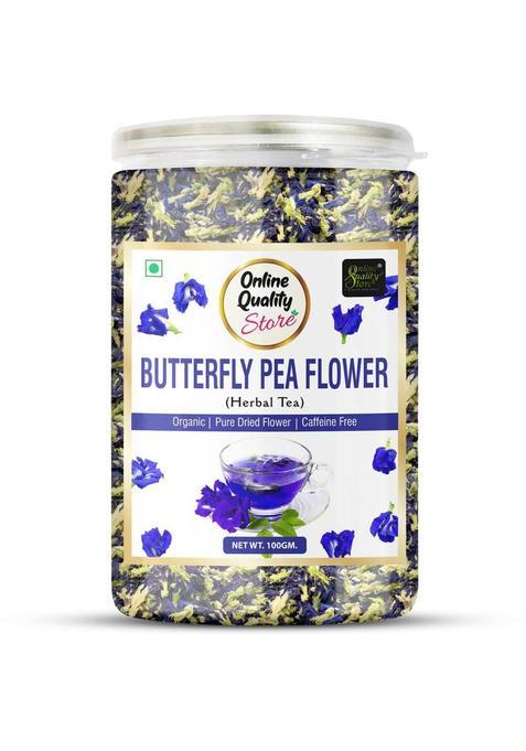 Online Quality Store Organic Hibiscus Flower Tea-100G & Butterfly Pea Flower Tea- 100G |Herbal Tea Hibiscus Herbal Tea Mason Jar (2 X 100 G)