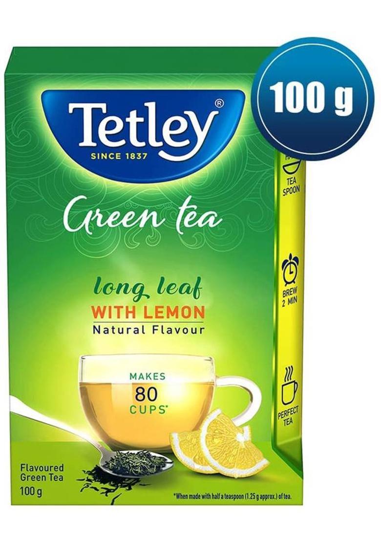 Tetley Green Tea Long Leaf Immune, With Added Vitamin C Lemon Green Tea Box (100 G)