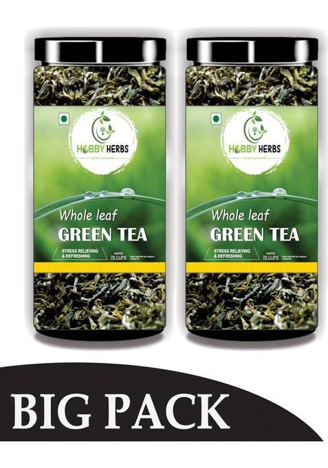 Hobby Herbs Green Tea 500G | Long Leaves | Green Tea For Weight Loss | Whole Leaf Green Tea| Green Tea Mason Jar (2 X 250 G)