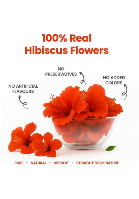 Vanalaya Organic Hibiscus Flower Tea From Sun Dried Hibiscus Petals For Weight Loss, Reduce Stress And Blood Pressure Herbal Tea Plastic Bottle (2 X 50 G)