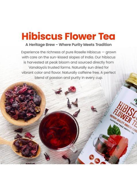 Vanalaya Organic Hibiscus Flower Tea From Sun Dried Hibiscus Petals For Weight Loss, Reduce Stress And Blood Pressure Herbal Tea Plastic Bottle (2 X 50 G)