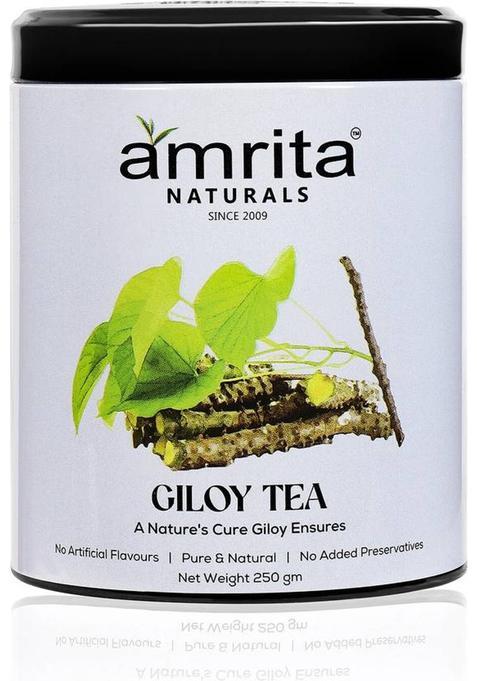 Amrita Naturals 100% Organic Giloy Tea | Natural Tea For Weight Loss 250 Gram Herbs Herbal Tea Tin&nbsp;&nbsp;(250 G)