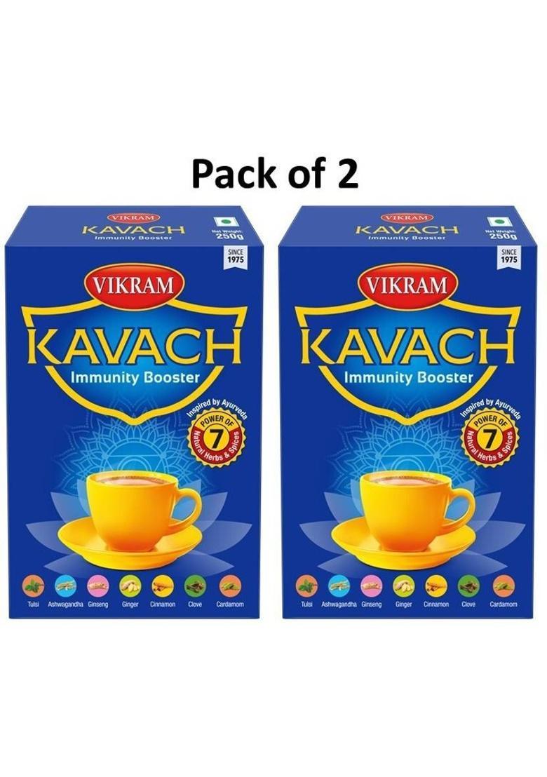 Vikram Kavach Immunity Booster Tea Pack Of 2 Black Tea Box (2 X 250 G)