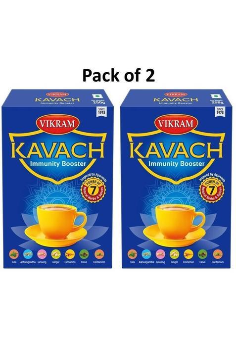 Vikram Kavach Immunity Booster Tea Pack Of 2 Black Tea Box (2 X 250 G)