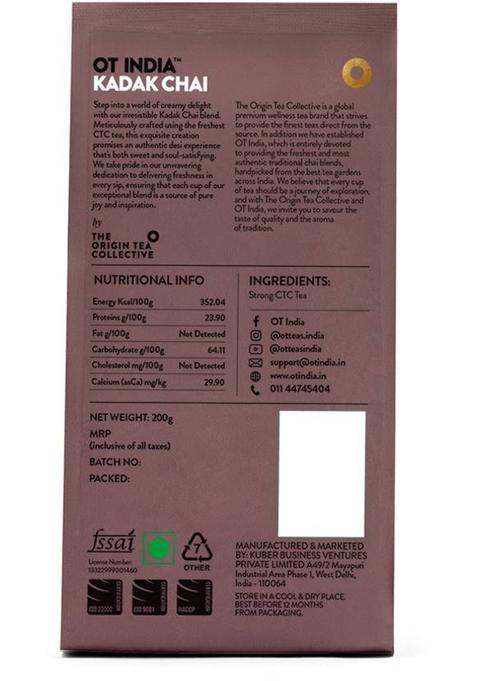 Ot India Masala Chai, Kadak Chai, Elaichi Chai (Pack Of 3) Spices, Plain, Cardamom Tea Pouch (3 X 200 G)