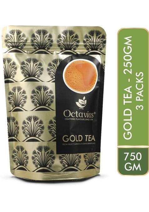 Octavius Gold Ctc Chai | Assam & Darjeeling Blend | 15% Long Leaves Tea Pouch (750 G)