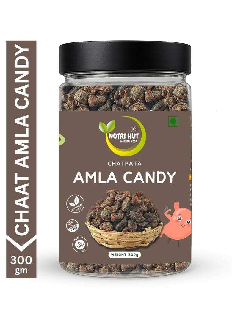 Nutri Hut Chaat Amla Candy | 300G Jar Chatpata Indian Gooseberry (300 G) - Indya