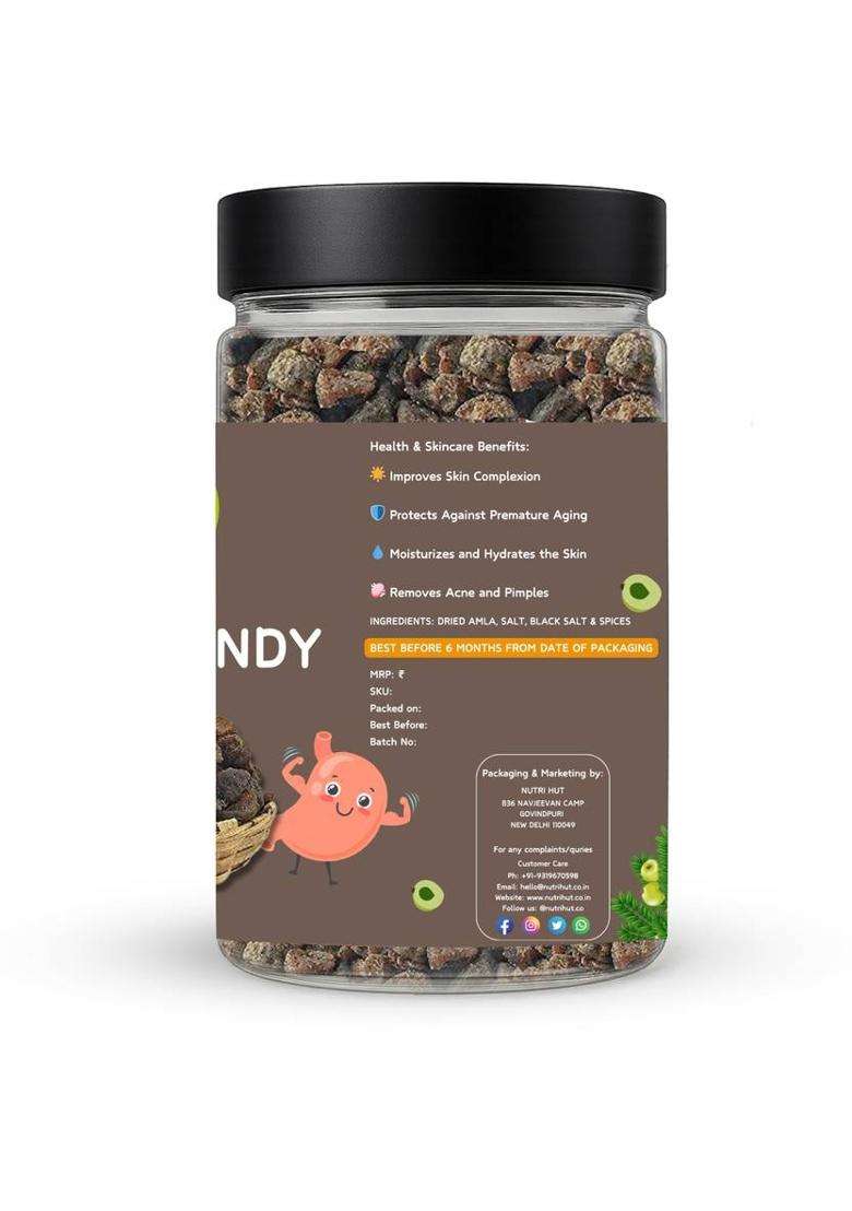 Nutri Hut Chaat Amla Candy | 300G Jar Chatpata Indian Gooseberry (300 G) - Indya