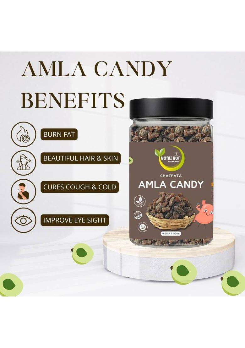 Nutri Hut Chaat Amla Candy | 300G Jar Chatpata Indian Gooseberry (300 G) - Indya