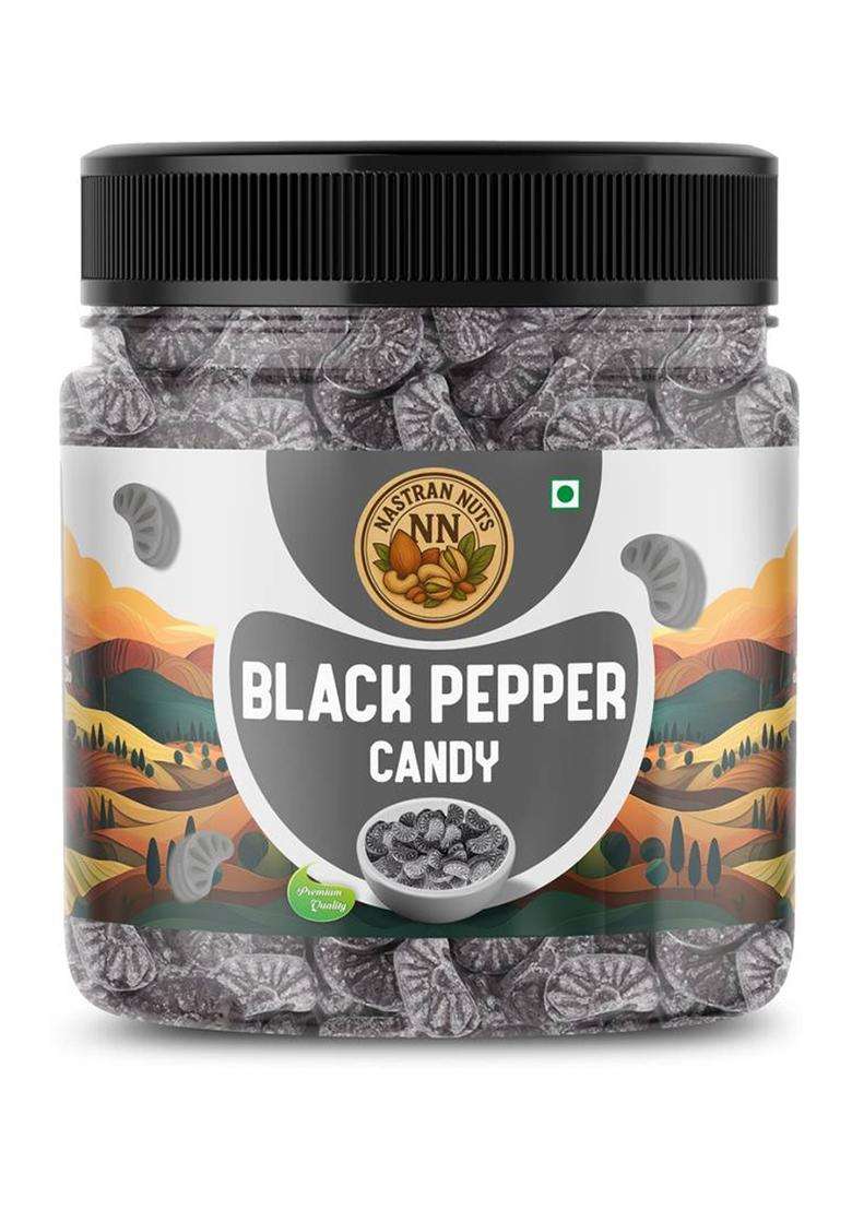 Nastran Nuts Black Pepper Candy | Sweet & Spicy Treat Natural Ingredients Digestive Aid (250 G) - Indya