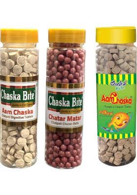 Chaska Bite Aam Chatar Matar Chatpati Digestive Sour Candies Pack Of 3 Dry Mango, Sweet And Candy (3 X 166.67 G)
