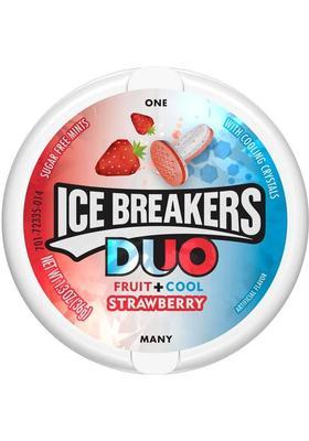 Icebreakers Sugar Free Mints Duo, Fruit + Cool Strawberry - 36G (1.3Oz) Pack Of 2 Candy (2 X 35 G)