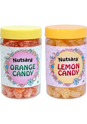 Nutsara Orange Candy& Nimbu Lemon Candy, And Flavour, Goli (800Gm) Lemon, Candy (2 X 400 G)