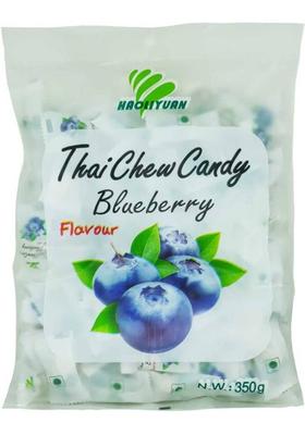 Haoliyuan Toffee Gummy Milk Fruit Candy 100Pcs (Imported) Blueberry (350 G)