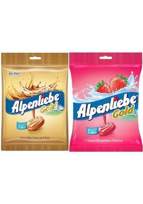 Alpenliebe Caramel & Strawberry Toffee Candy (2 X 152 G)