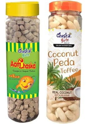 Chaska Bite Dry Mango Candy 250 G Coconut Peda Milk Toffee | ( 200 ) (2 X G)