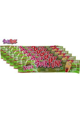 Sour Punk Candy Stick - Flavour 40 G | Chewy Flavoured (Pack Of 6) (Imported) Apple Sticks (6 X G)