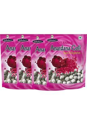 Dilbahar Yummy Digestive Anardana Goli 100G Pomegranate Candy (4 X 100 G)