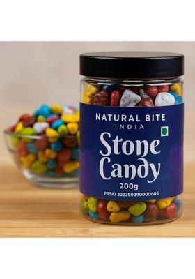 Natural Bite India Milk Stone Chocolate | Marble Crackles Caramels Sweet Candy Cotton (200 G)