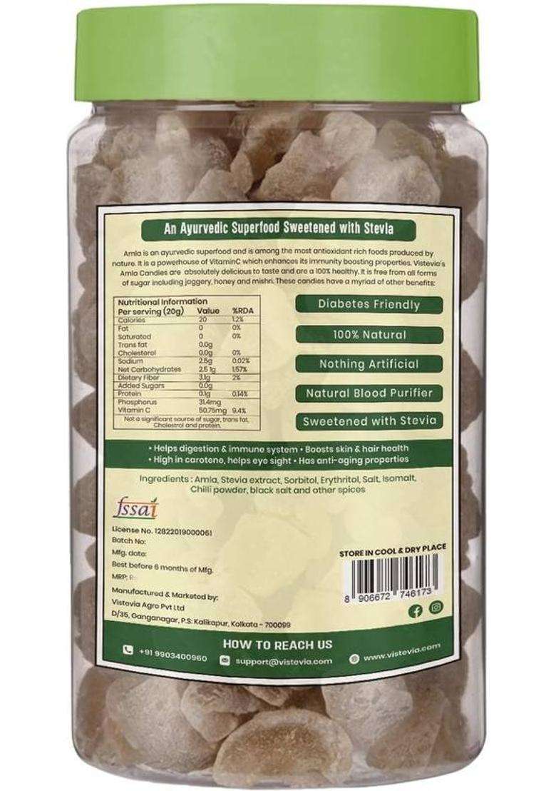 Vistevia Sugar Free Chatpata Amla Candy (500 G) - Indya