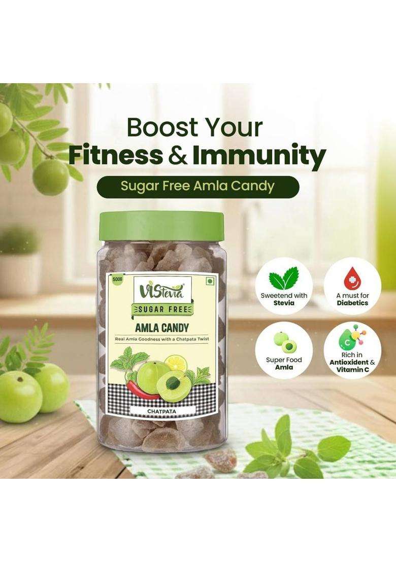 Vistevia Sugar Free Chatpata Amla Candy (500 G) - Indya