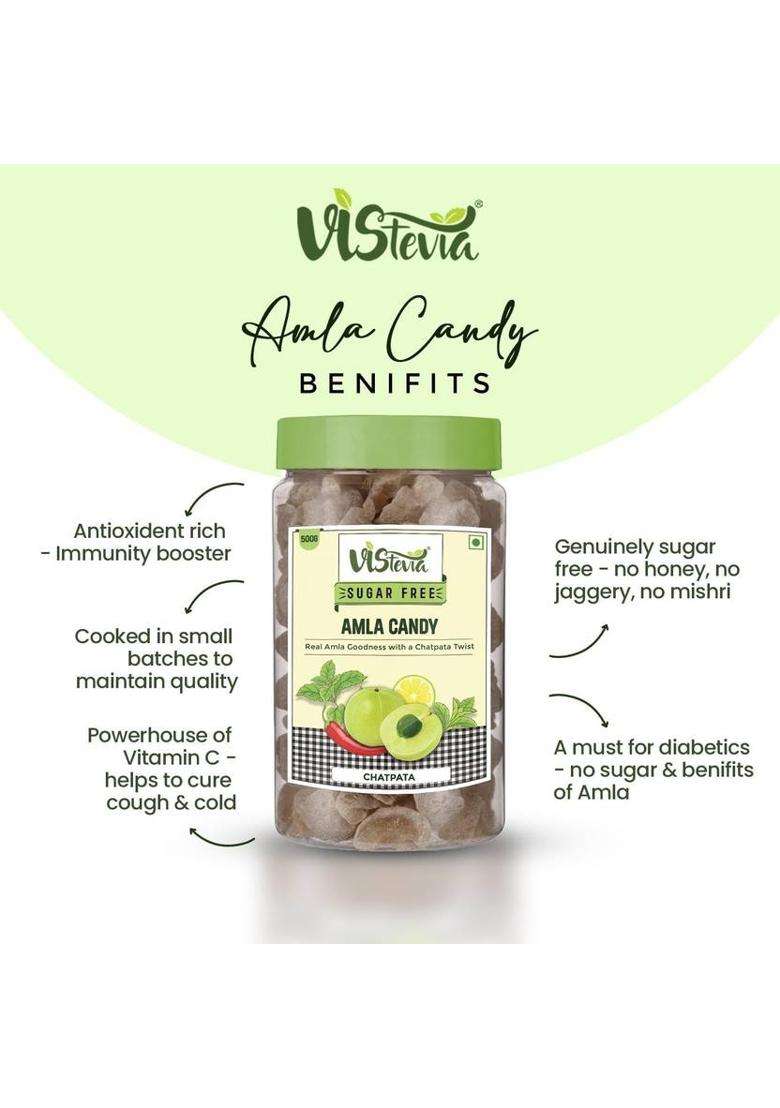 Vistevia Sugar Free Chatpata Amla Candy (500 G) - Indya