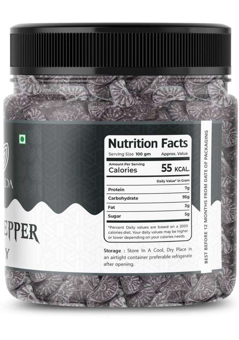Yajurveda Black Pepper Candy /Black Toffee |Black -400Gram (400 G) Pack of 1 - Indya