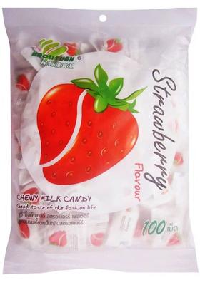 Haoliyuan Strawberry Toffee Gummy Milk Fruit Candy (100 Pieces) (350 G)