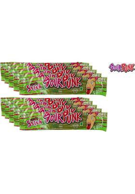 Sour Punk Candy Stick - Flavour 40 G | Chewy Flavoured (Pack Of 10) (Imported) Apple Sticks (10 X G)