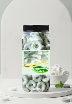Organic Bites Mint Candy With Hole (Hole Candy) Sugar Bolied (Jar Pack) (200 G)