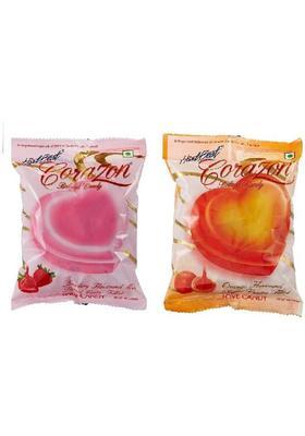 Hart Beat Strawberry&Orange Corazon Centre Filled 150G (Pack Of 2) Strawberry Candy (2 X 175 G)