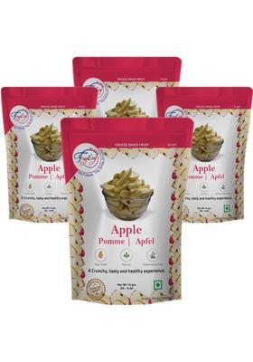 Fzyezy Healthy Dried Candy|Snacks|Slices|Dehydrated Fruits Pack Of 4 Apple Toppings & Chips (4 X 14 G)