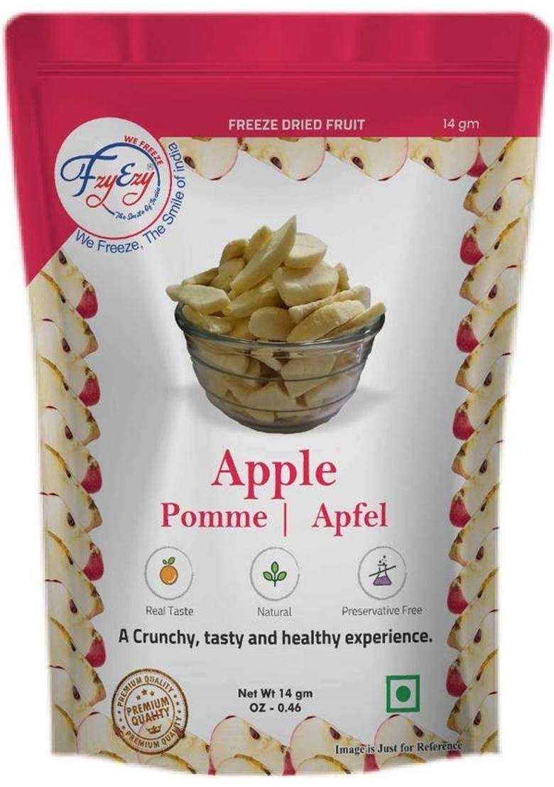 Fzyezy Healthy Dried Candy|Snacks|Slices|Dehydrated Fruits Pack Of 4 Apple Toppings & Chips (4 X 14 G) - Indya
