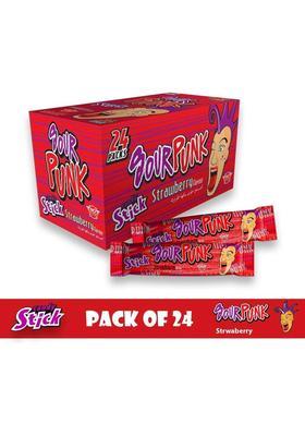 Sour Punk Strawberry Candy Stick 40G - Pack Of 24 Sticks (24 X 40 G)