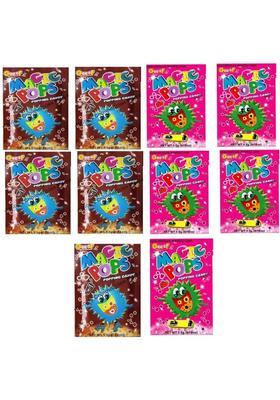 Magic Pop Popping Cola + Strawberry Flavour Candy Pack Of 10 Cola, (10 X 5.5 G)