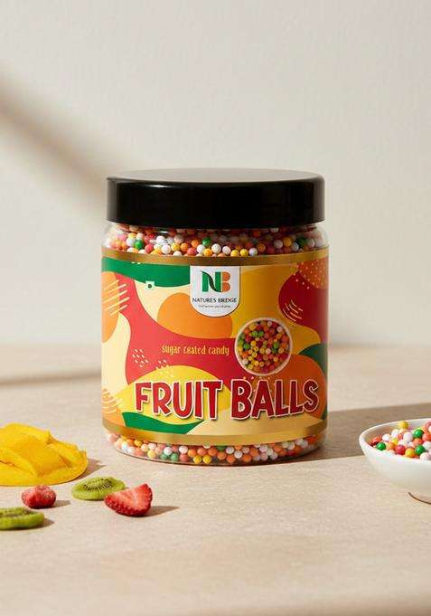 Nature'S Bridge Yummy Fruit Balls Candy (Multi Color & Mix Fruit) Sour - 400 Gm Jar Sweet Mouth Freshener (400 G)