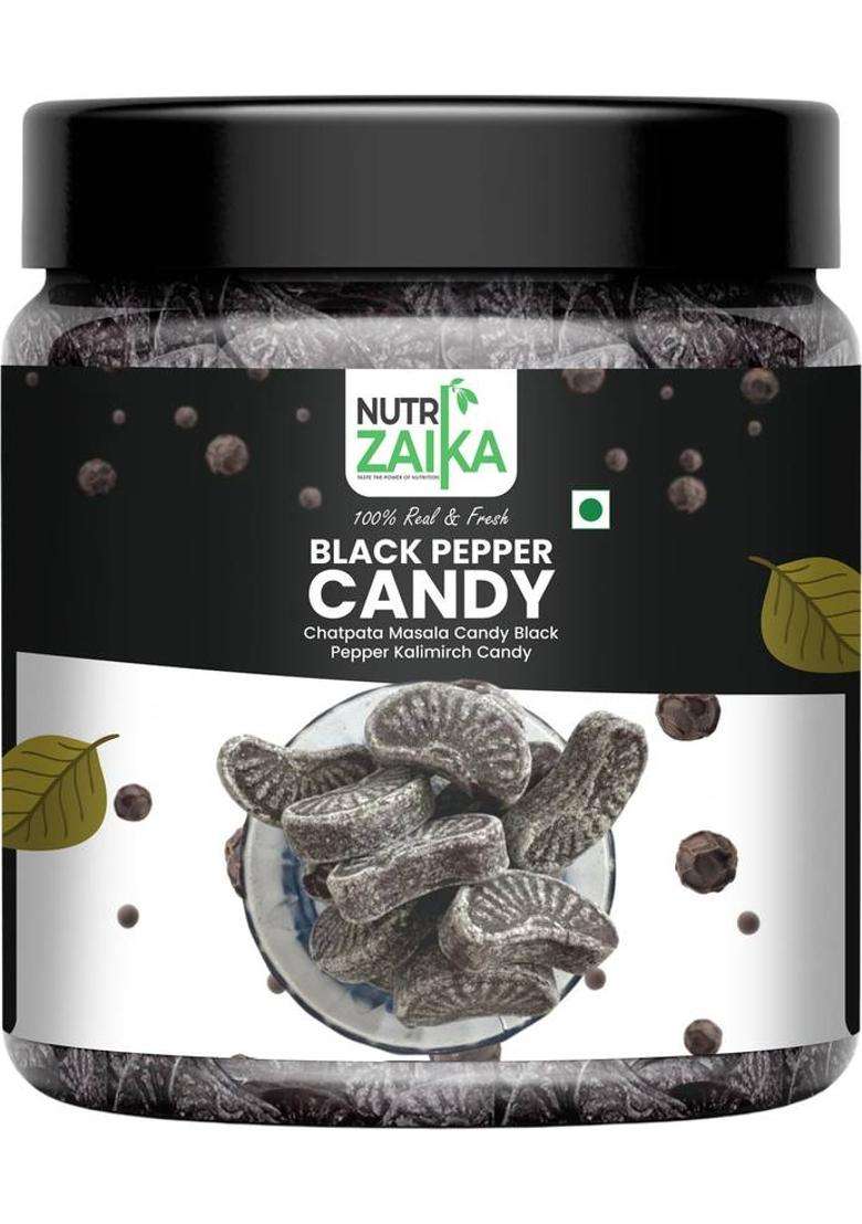 Nutri Zaika Black Pepper Candy | Spicy Herbal Sweet Ayurvedic Digestive & Tangy (200 G) Pack of 1 - Indya