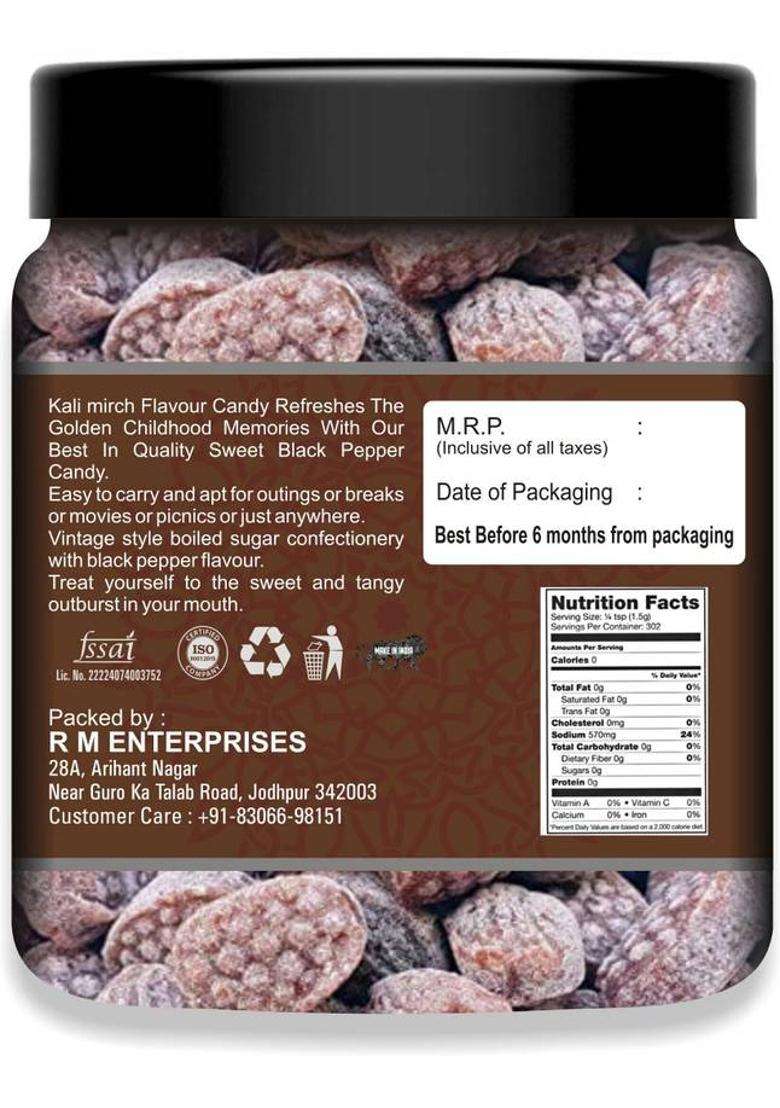 Pure Empire Black Pepper Candy /Black Toffee |Black (250 G) Pack of 1 - Indya