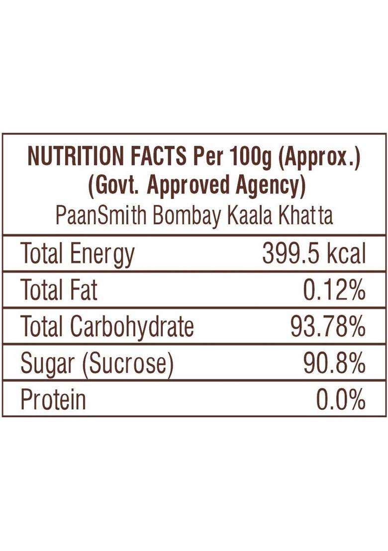 Paansmith Bombay Kaala Khatta (Hard Candy) Candy (220 G) - Indya