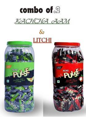 Ds Group Pulse Candy With Triple Twist Mix Jar And Kachha Aam Flavour| Combo Of 2| All (2 X 175 Pieces)